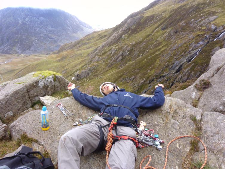 A tired (not dead) Joel at the top of continuation wall