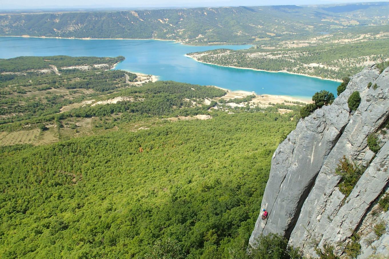 Jo and James doing some of the very pleasant routes at the single pitch crag a little way down the valley.