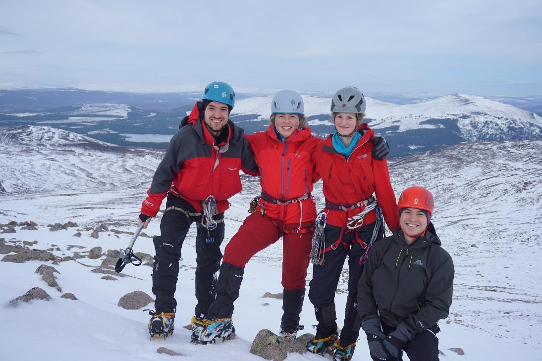 Will, Jen, Cat and Alex at the start of Ficalli Ridge. Alex falling down one of many holes.